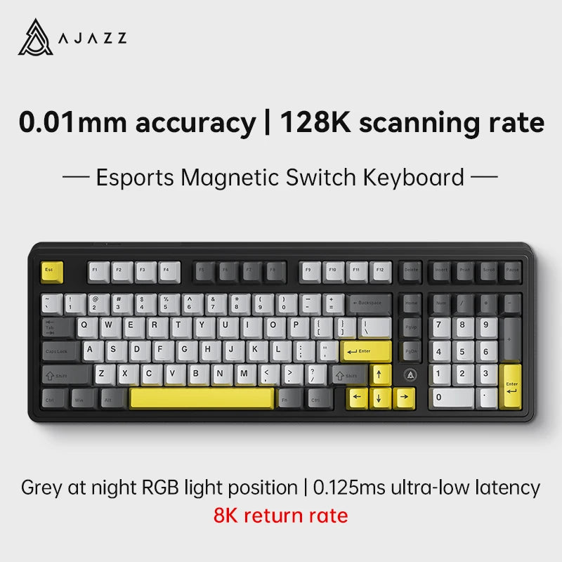 AJAZZ AK980 MAX Wired Magnetic Switch Keyboard 0.01mm 8K Mechanical Keyboards Hot Swap ARGB E-sports Games Customized Keyboard