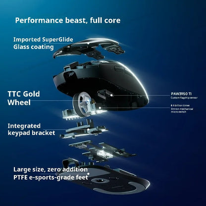 MCHOSE A7 V2 Ultra Wireless Gaming Mouse Pixart3950Ti Flagship Sensor Super 20000FPS for Accurate Tracking Support Web Driver