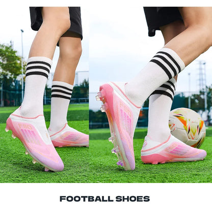 New Men's Soccer Shoes Grass Adult Football Boots FG Ultralight Sport Indoor Cleats Non-Slip Turf Futsal Comfortable  Sneakers