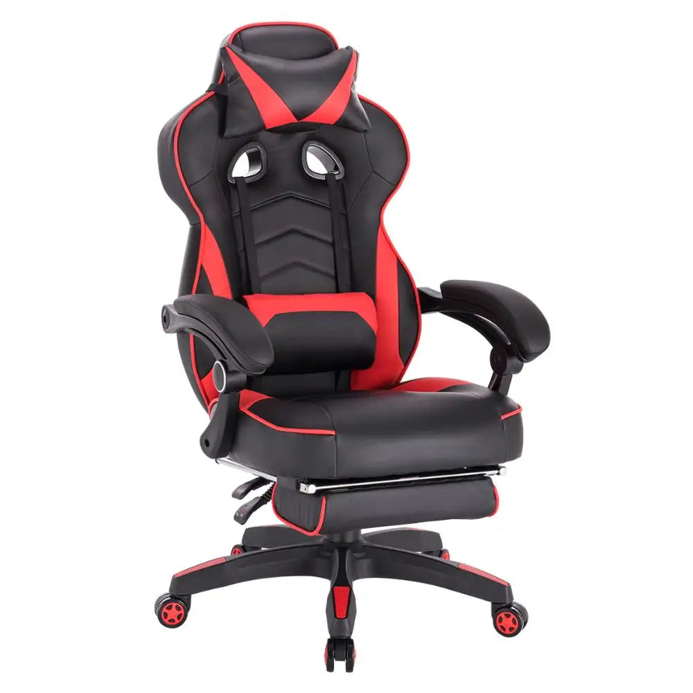 WOLTU Racing Gaming Chair Swivel Desk Office Computer Chair Sports Seat with Headrest Lumbar Cushion Footrest Gamer Chair